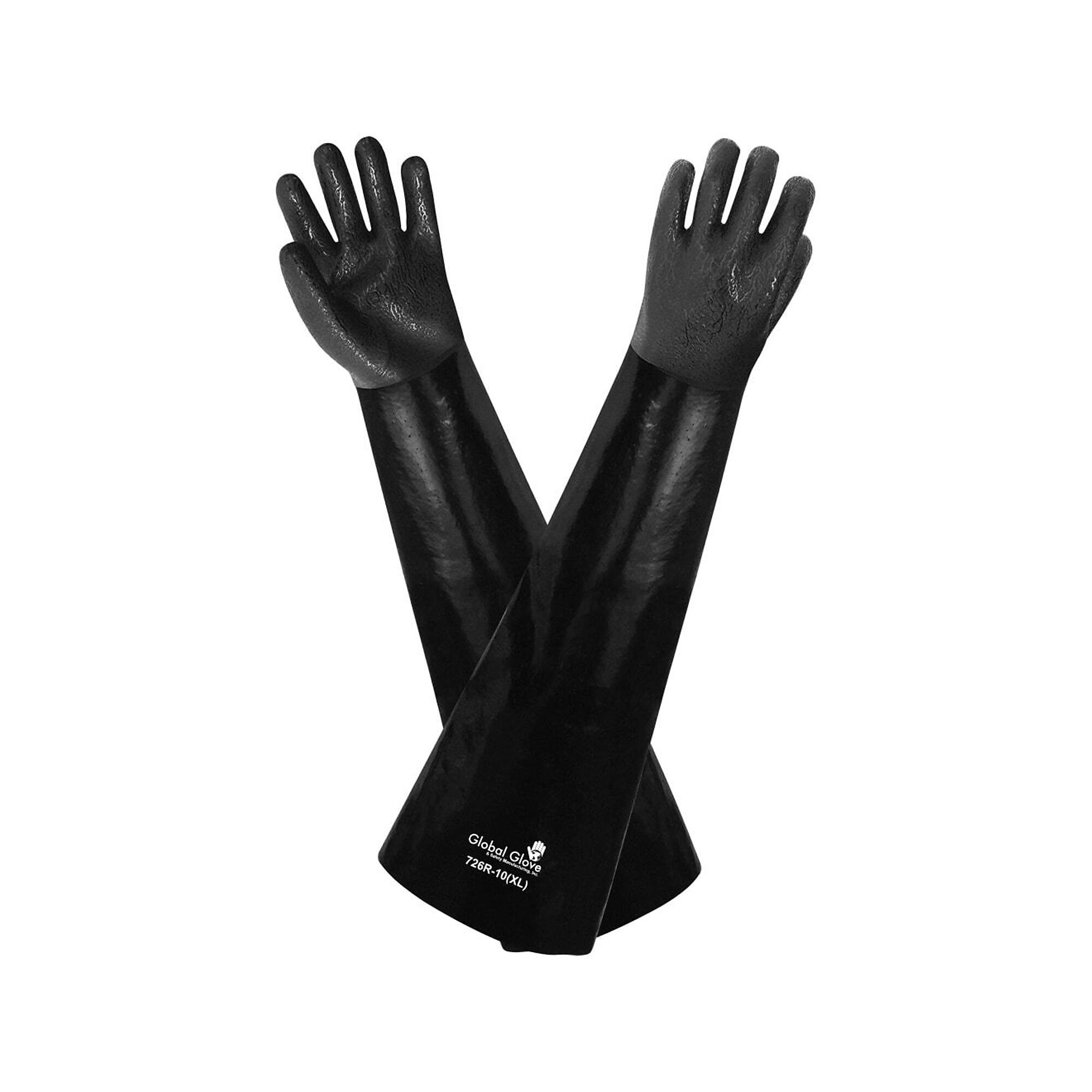 Global Glove 26-Inch&nbsp;Double-Coated PVC Chemical Gloves - 12 Pairs